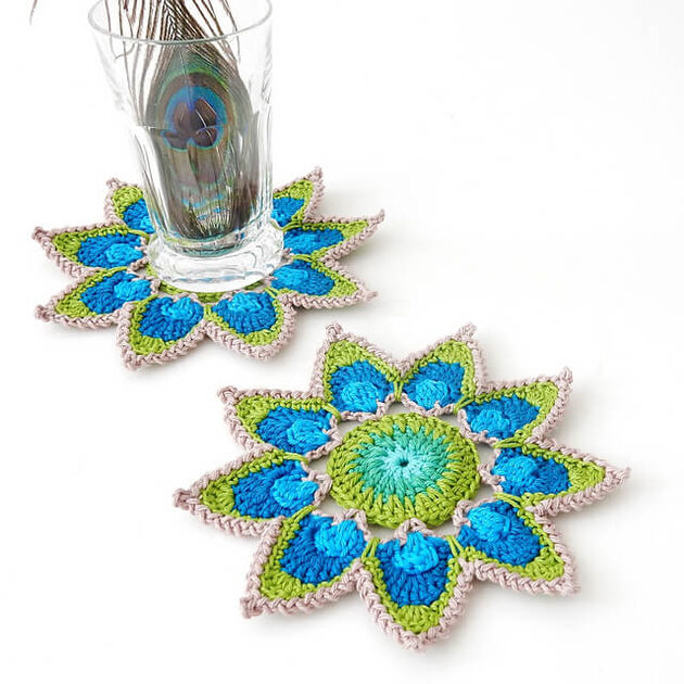 Coaster Peacock Feather Petals Scheepjes